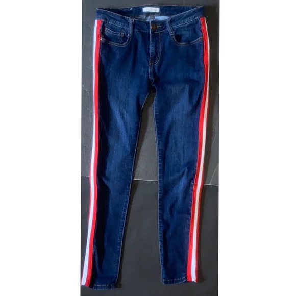 ⭐️Host Pick! Machine mid rise Red/white striped skinny jeans - Picture 10 of 15